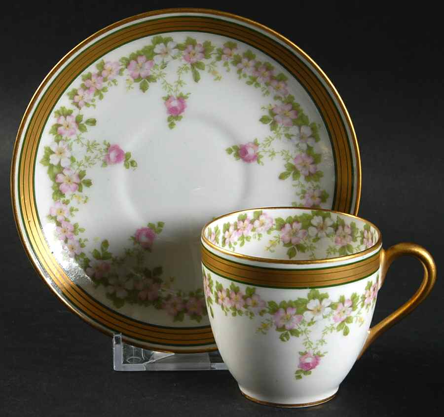 GUE694 Flat Demitasse Cup & Saucer Set by WM Guerin-1