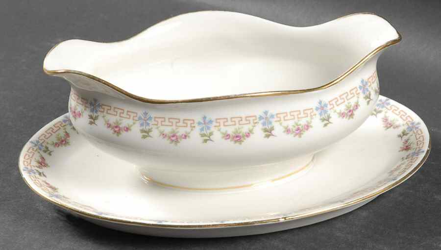 GUE695 Gravy Boat with Attached Underplate by WM Guerin-1