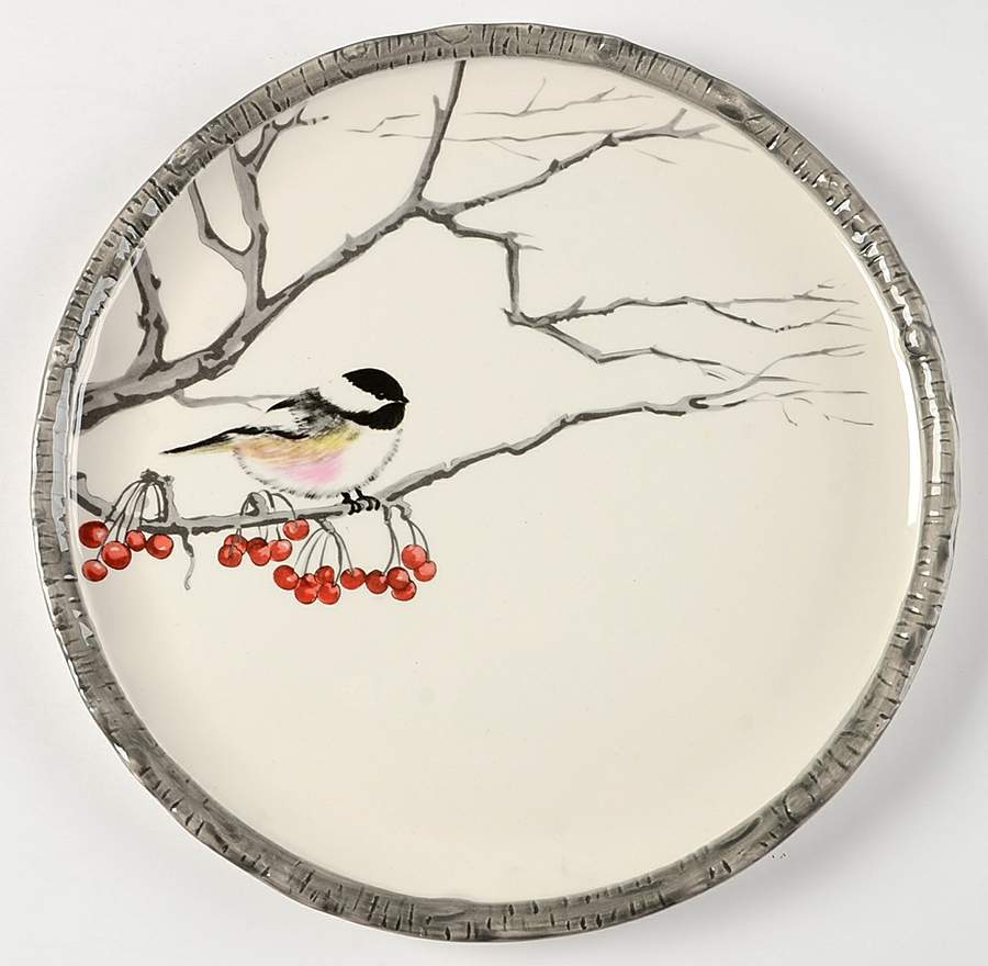 Winter Chickadee Dinner Plate by Global Design Connections-1