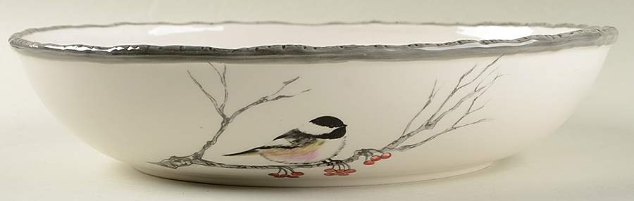 Winter Chickadee Chip Bowl/Plate for Chip & Dip Set by Global Design Connections-1