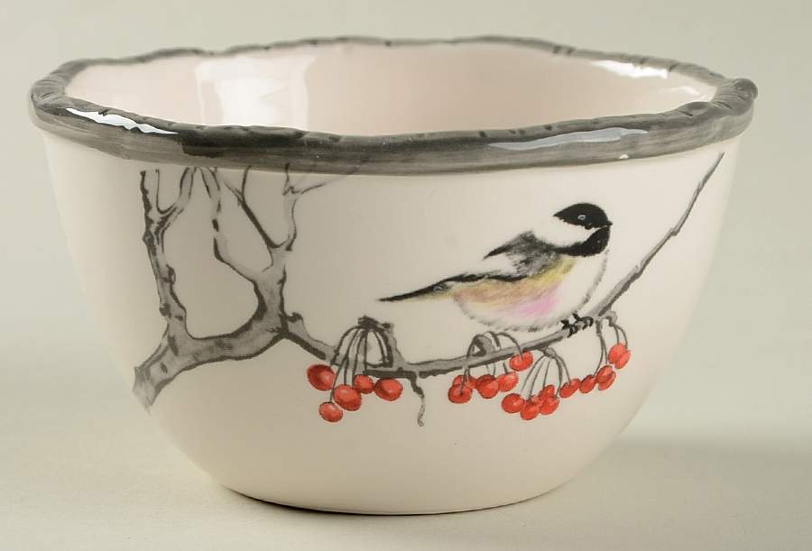 Winter Chickadee Dip Bowl for Chip & Dip Set by Global Design Connections-1