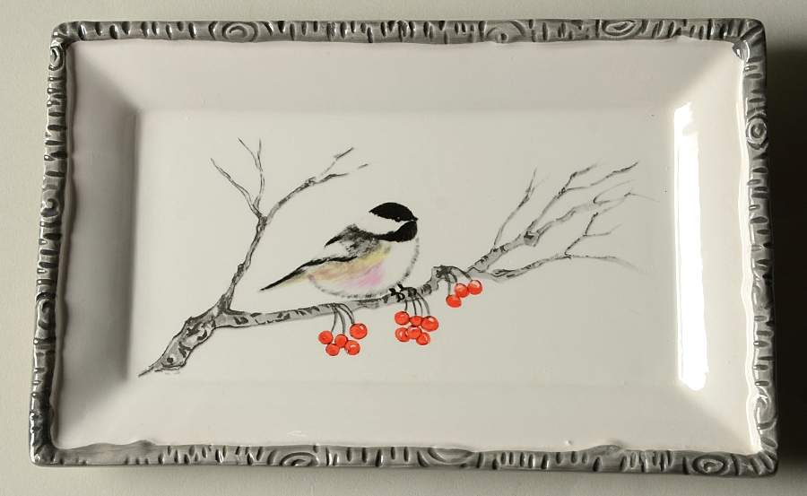 Winter Chickadee 1/4 Lb Butter No Lid by Global Design Connections-1