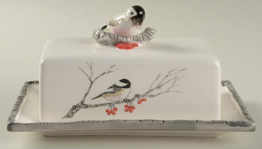 Winter Chickadee 1/4 Lb Covered Butter by Global Design Connections-1