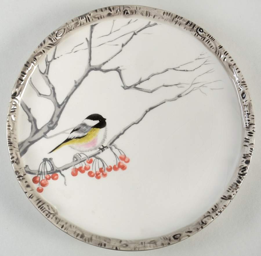 Winter Chickadee Salad Plate by Global Design Connections-1