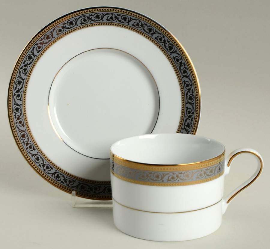Etienne Flat Cup & Saucer Set by Globus China-1