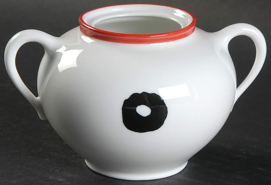 Fil Rouge Sugar Bowl No Lid by Ginori 1735-1