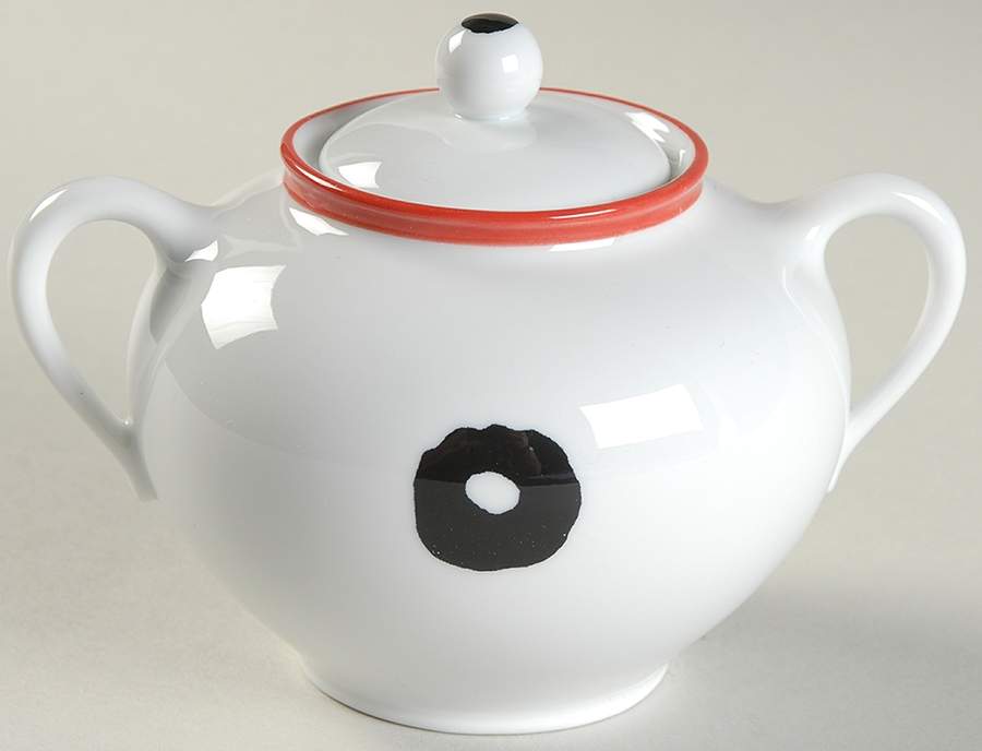 Fil Rouge Sugar Bowl & Lid by Ginori 1735-1