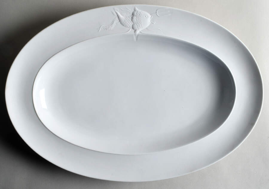 Galatea Bianco White 19" Oval Serving Platter by Ginori 1735-1