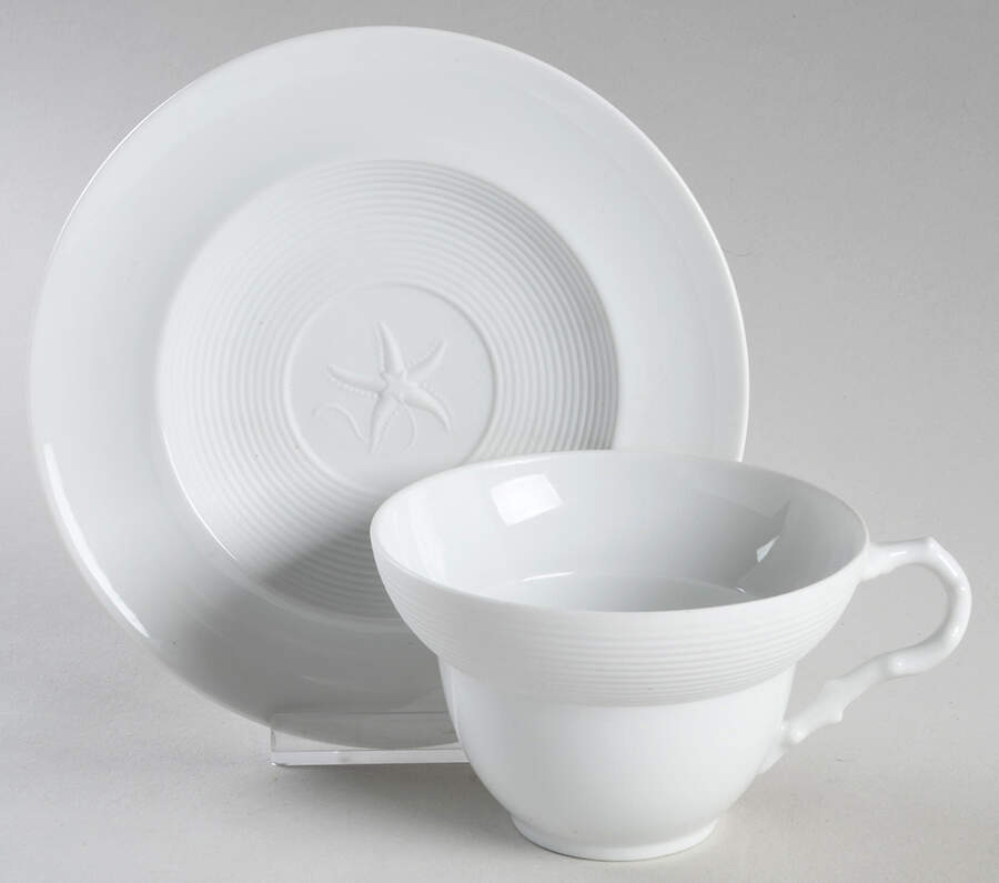 Galatea Bianco White Flat Cup & Saucer Set by Ginori 1735-1