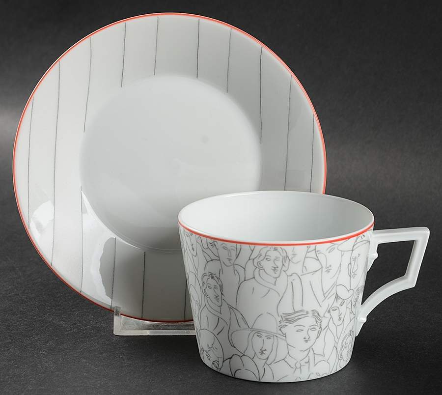 Gente Di Montparnasse Flat Cup & Saucer Set by Ginori 1735-1