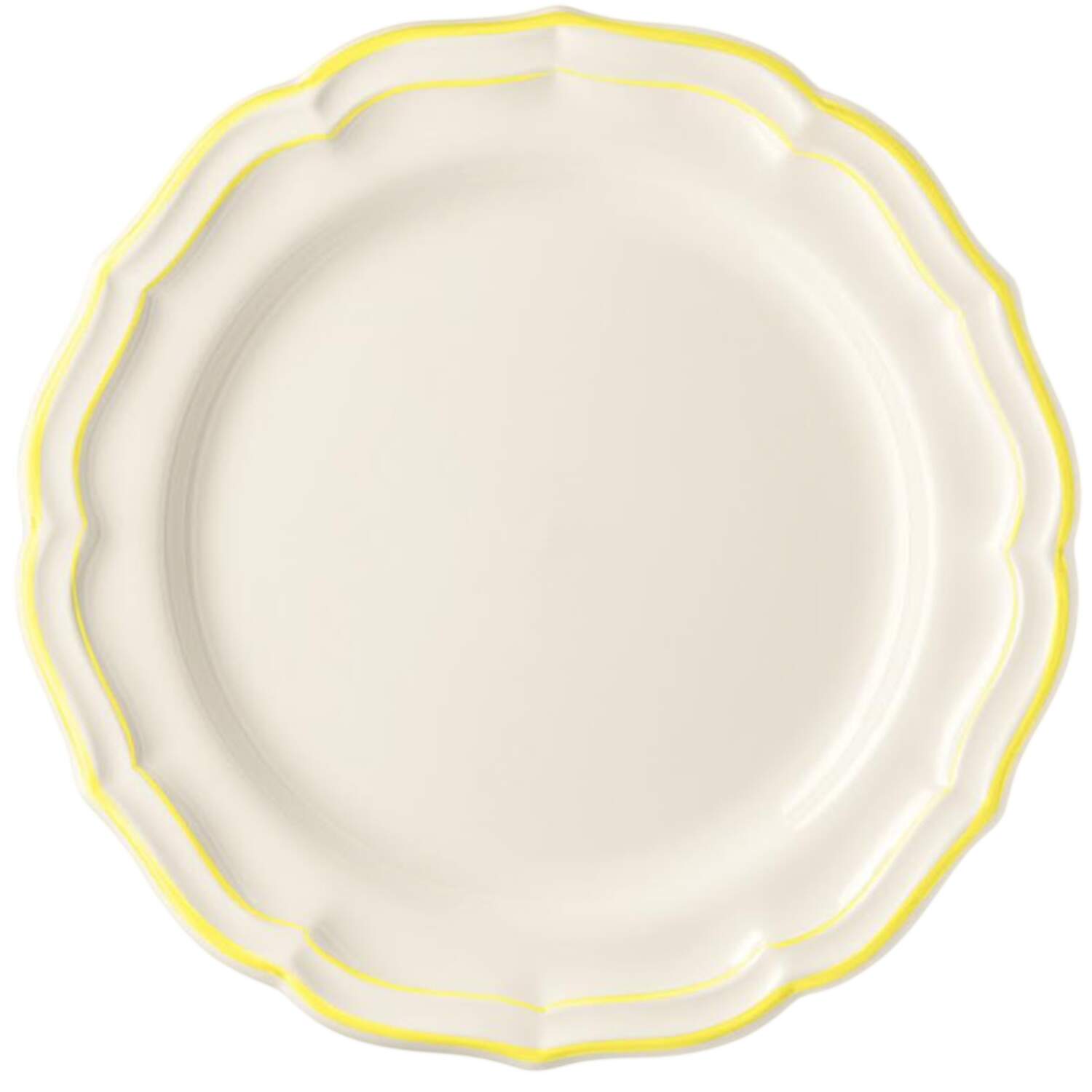 Filets Citron (Lemon Yellow) Dinner Plate by Faiencerie De Gien-1