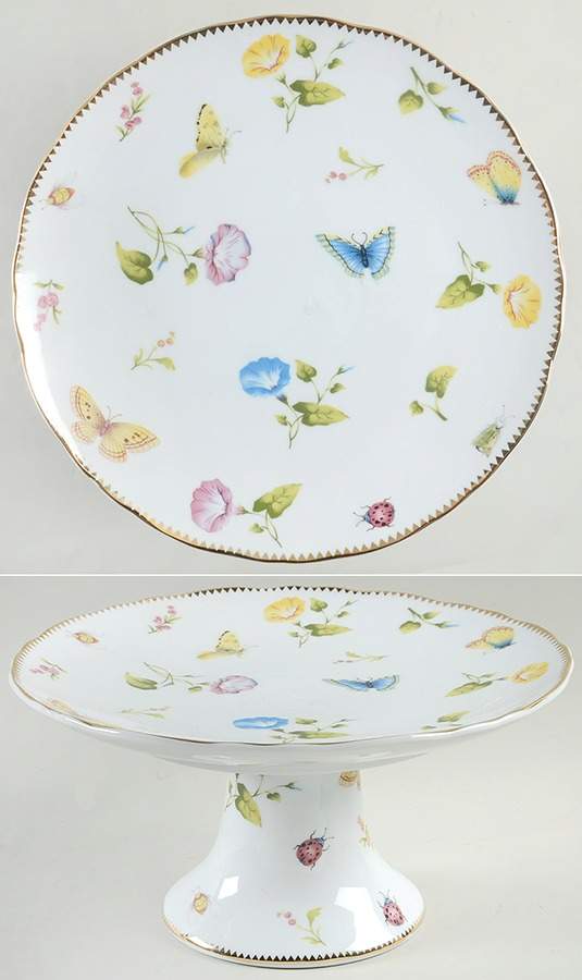 Morning Glory 10" Diameter Pedestal Cake Stand by Godinger-1