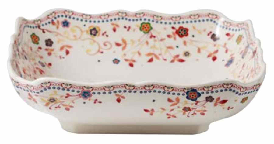 Colette 9" Square Salad Serving Bowl by Faiencerie De Gien-1