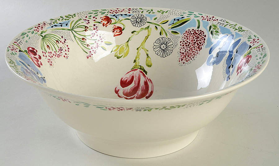 Flora 11" Round Vegetable Bowl by Faiencerie De Gien-1