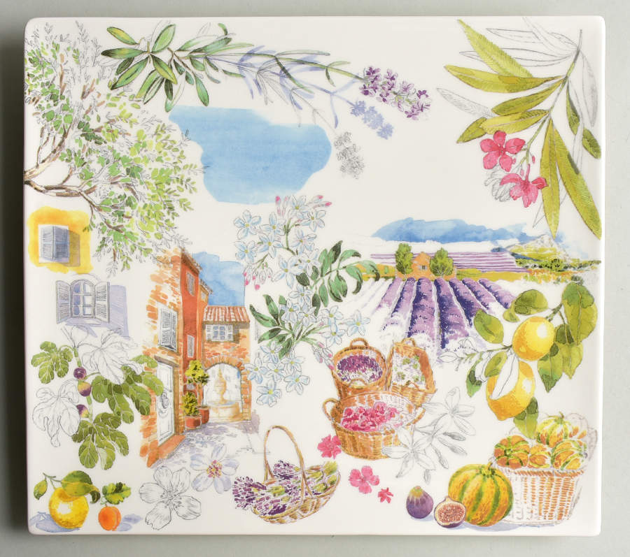 Provence 11" Square Plate by Faiencerie De Gien-1