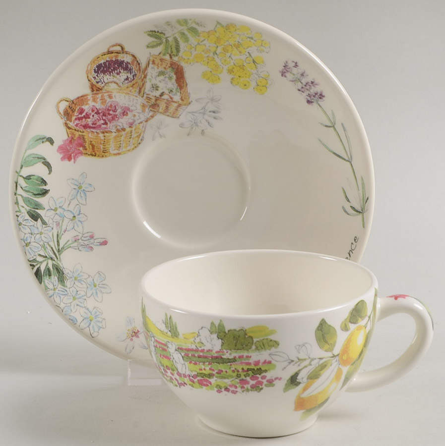 Provence Flat Cup & Saucer Set by Faiencerie De Gien-1