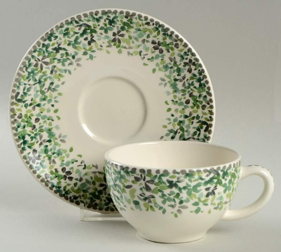 Songe Flat Cup & Saucer Set by Faiencerie De Gien-1