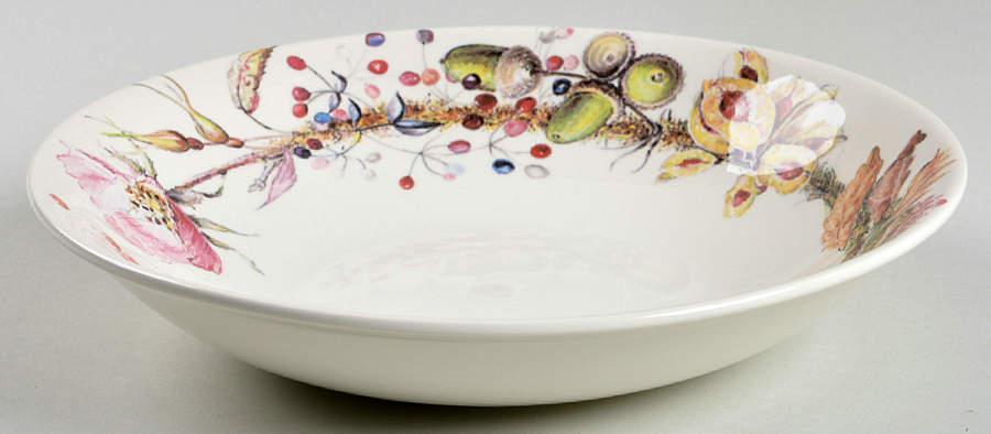 Bouquet Floral 8" Soup/Pasta Bowl by Faiencerie De Gien-1