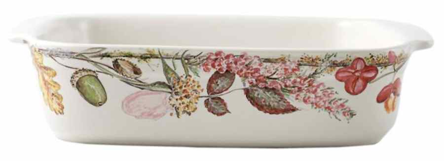 Bouquet Floral 10" Rectangular Baker by Faiencerie De Gien-1