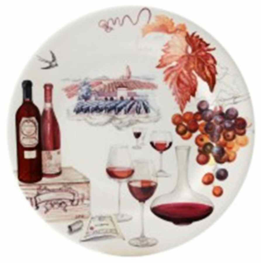 Bouquet Wine Salad/Dessert Plate by Faiencerie De Gien-1