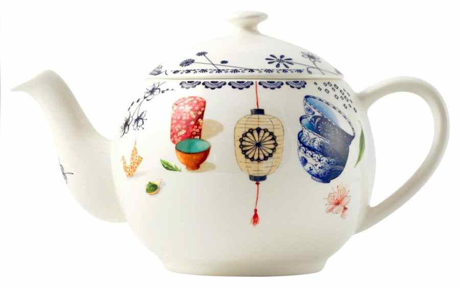 Teatime Teapot & Lid by Faiencerie De Gien-1