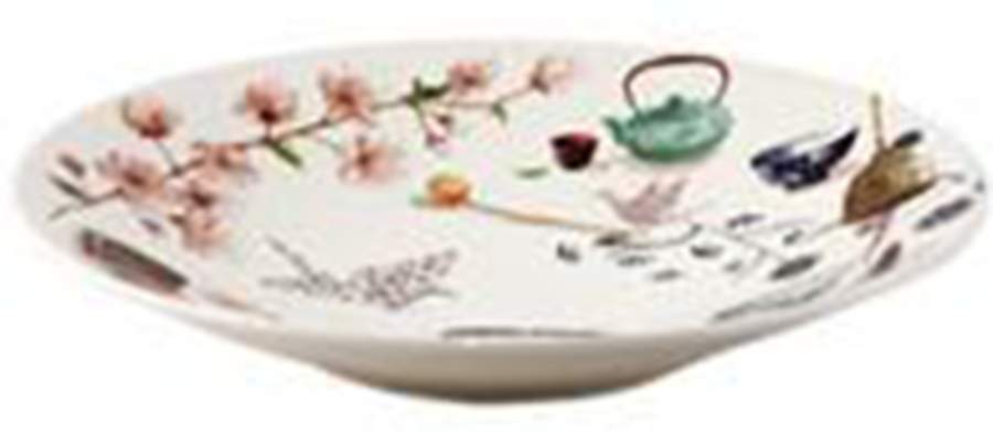 Teatime 12" Shallow Round Bowl by Faiencerie De Gien-1