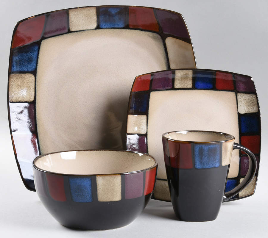 Soho Mosaic 4 Piece Place Setting by Gibson Designs-1