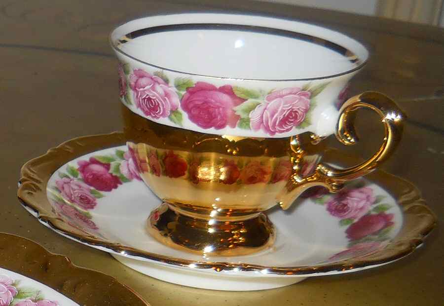 GLP31 Footed Cup & Saucer Set by Gloria Porcelain-1