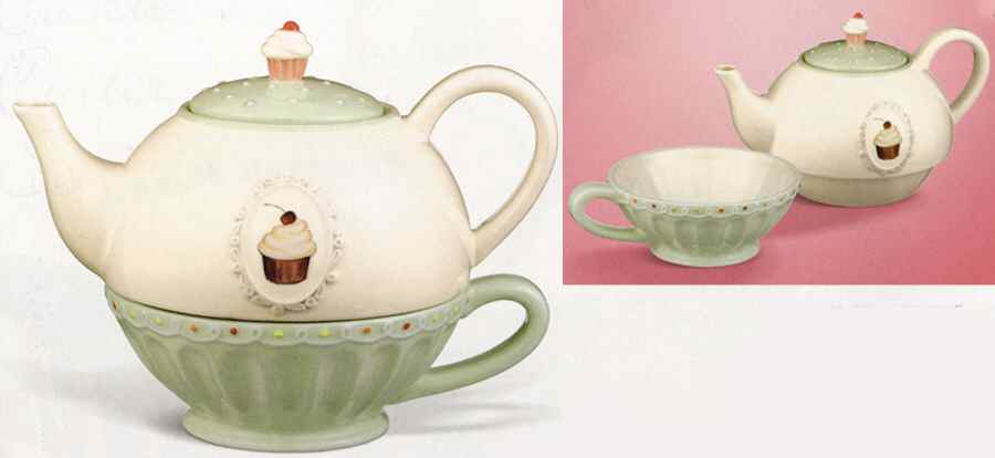 Just Desserts Individual Teapot & Lid with Cup by Grasslands Road-1