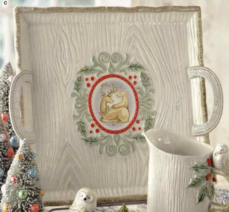 Winter Wilderness 16" Square Tray by Grasslands Road-1