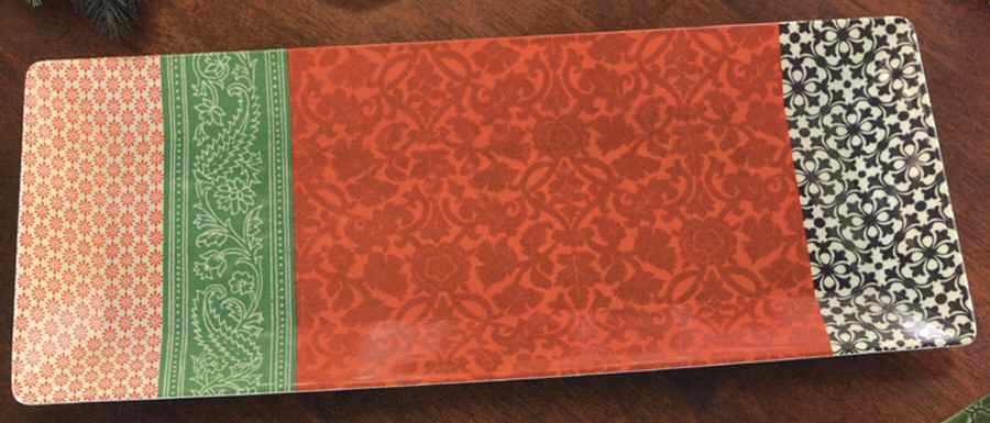 Winterbloom 19" Rectangular Handled Serving Melamine Tray by Grasslands Road-1