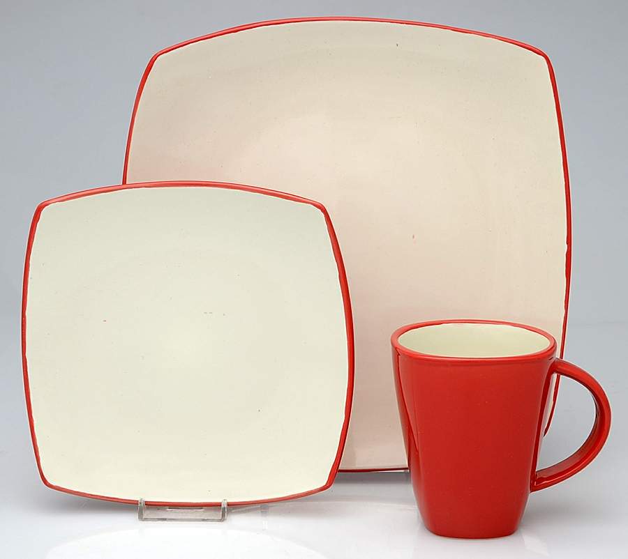 Soho Lounge Two Tone Red 12 Piece Set by Gibson Designs-1