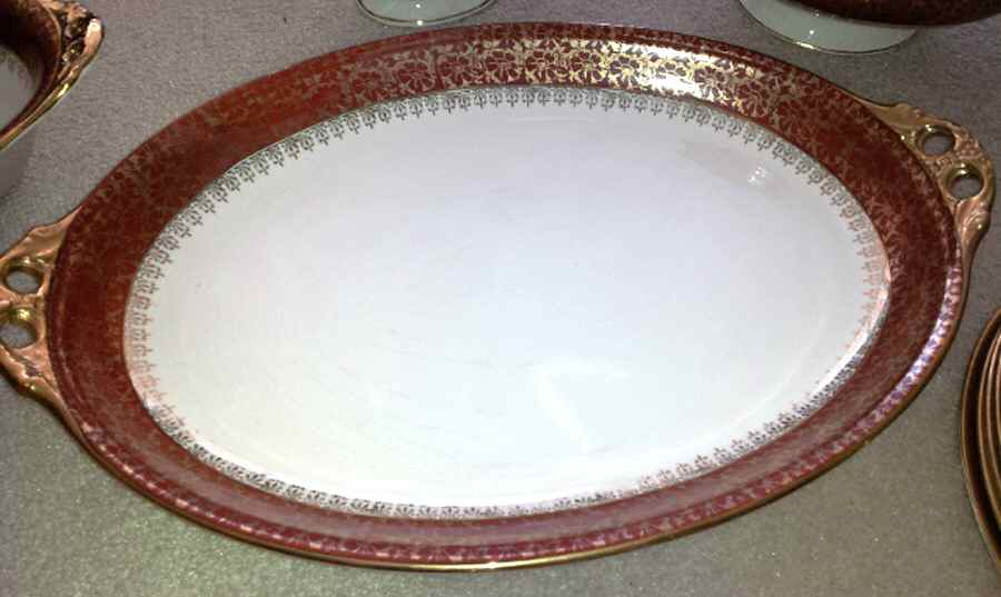 124B 14" Oval Serving Platter by WS George-1