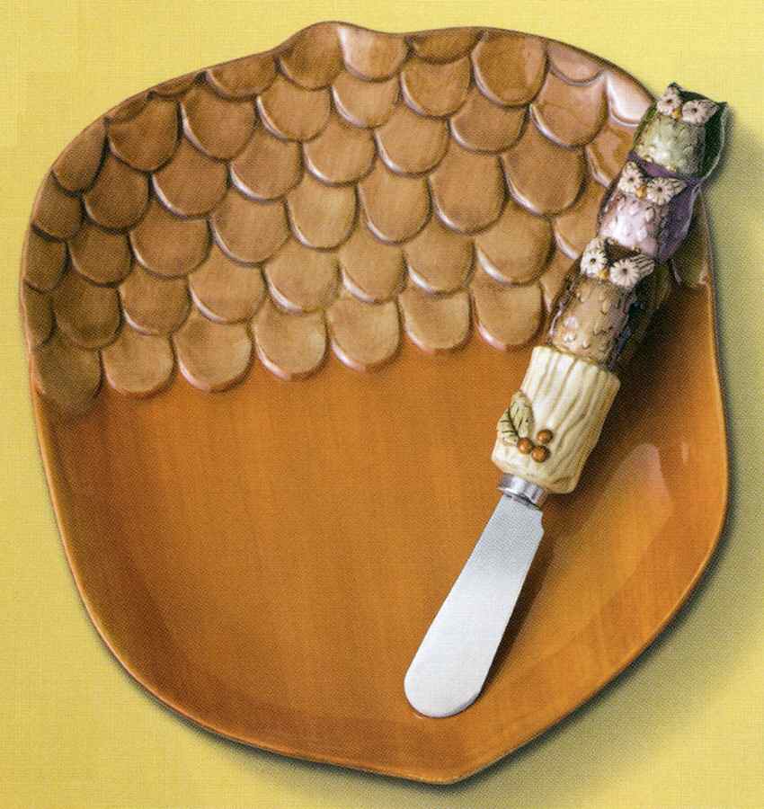 Crimson Hollow Snack/Canape Plate & Spreader by Grasslands Road-1
