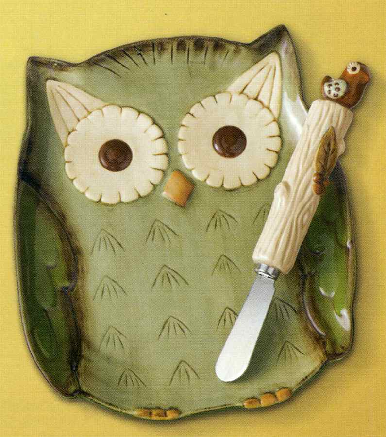 Crimson Hollow Snack/Canape Plate & Spreader by Grasslands Road-1
