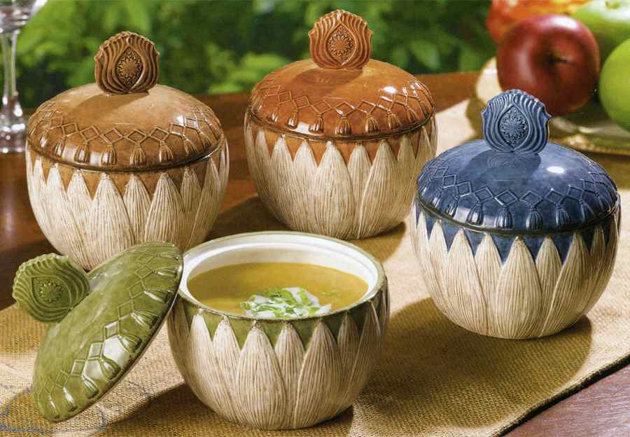 Indian Summer Covered Soup Bowl w/Figural Lid by Grasslands Road-1