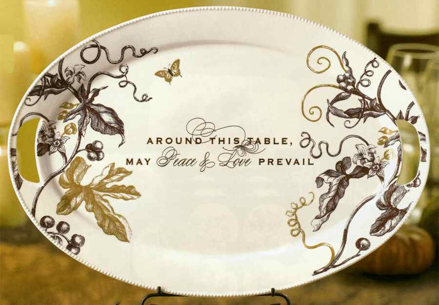 Gift of Thanks 17" Oval Serving Platter by Grasslands Road-1