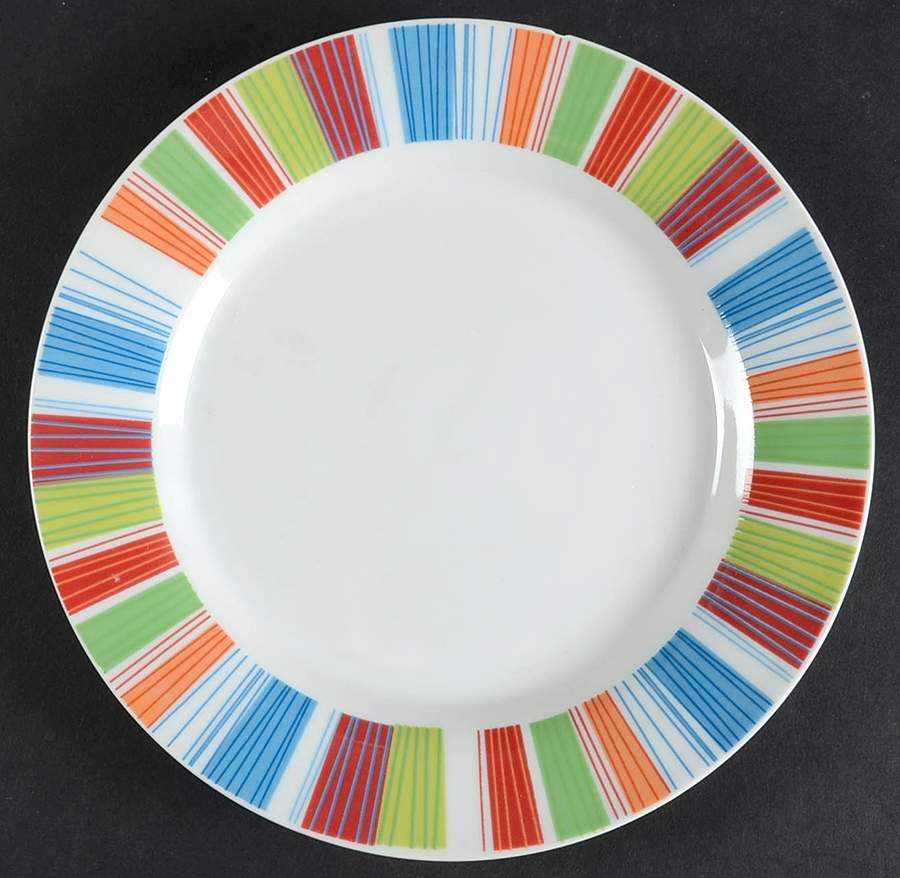 Veranda Stripes Salad Plate by Gibson Designs-1