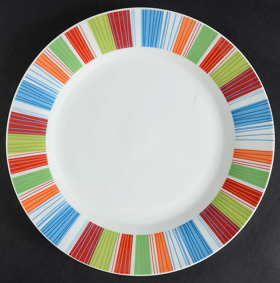 Veranda Stripes Dinner Plate by Gibson Designs-1