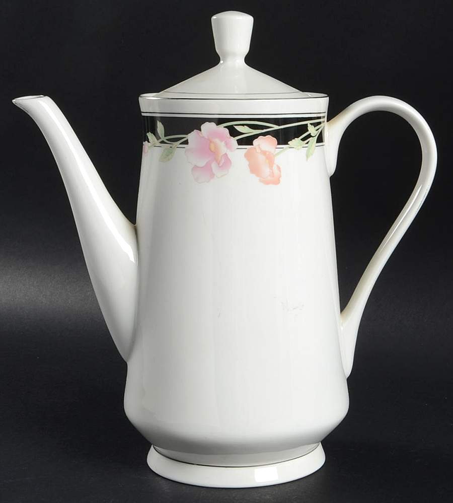 Black Satin Coffee Pot & Lid by Gibson Designs-1