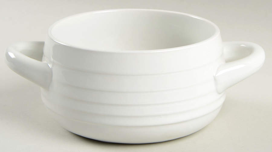 Stanza White Individual Handled Soup Bowl by Gibson Designs-1