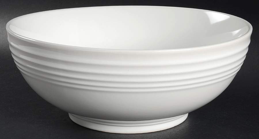 Stanza White 11" Large Salad Serving Bowl by Gibson Designs-1