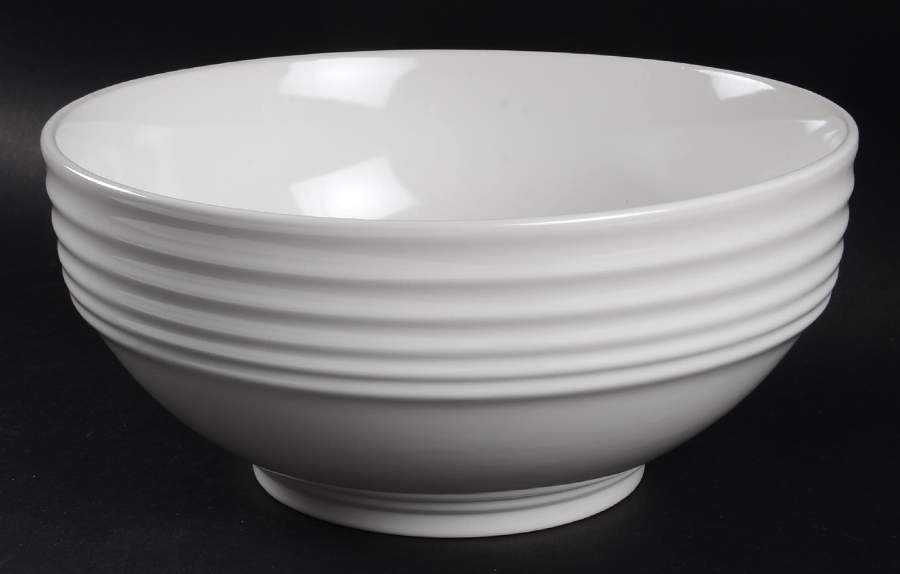 Stanza White 9" Salad Serving Bowl by Gibson Designs-1