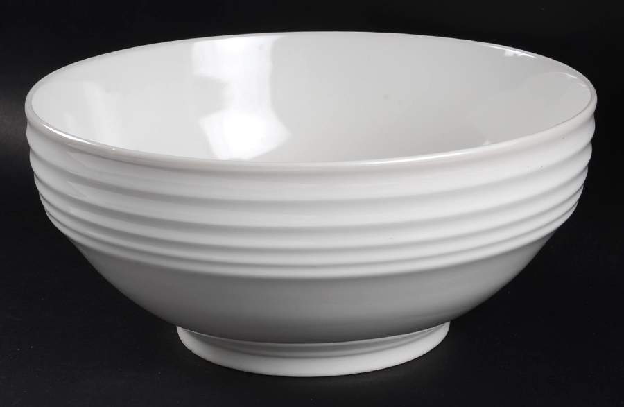 Stanza White 10" Large Salad Serving Bowl by Gibson Designs-1