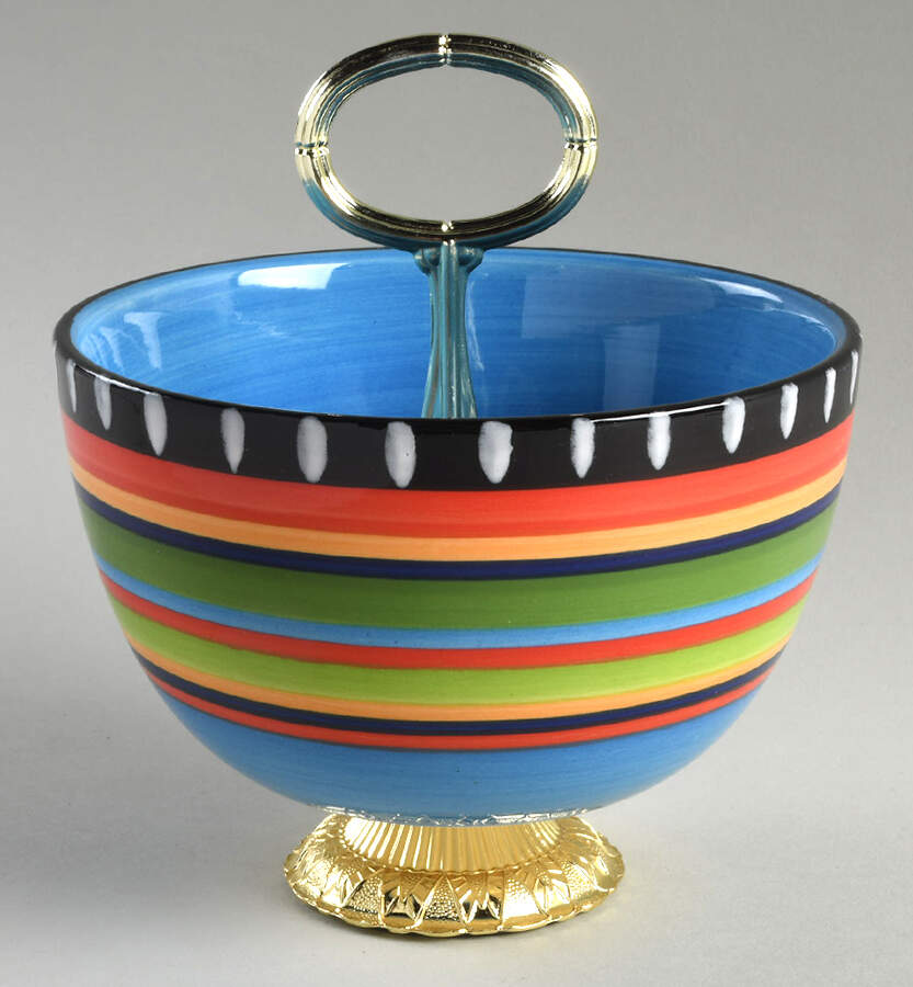 Pueblo Springs 6"-7" Handled Footed Nut Dish HC by Gibson Designs-1