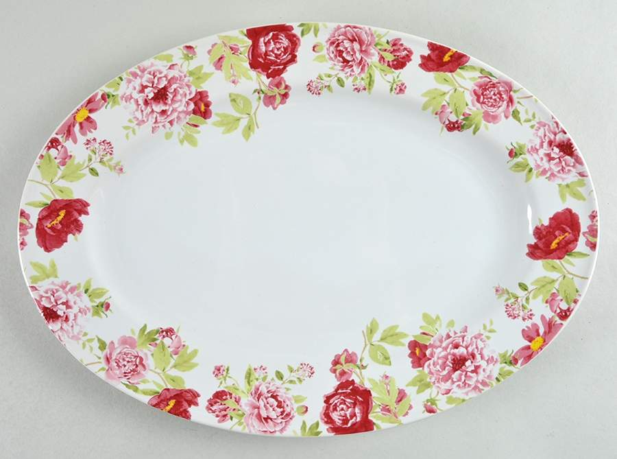 Blossoming Rose 14" Oval Serving Platter by Gorham-1