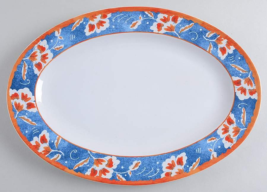 Spanish Botanica 14" Oval Serving Platter by Gorham-1