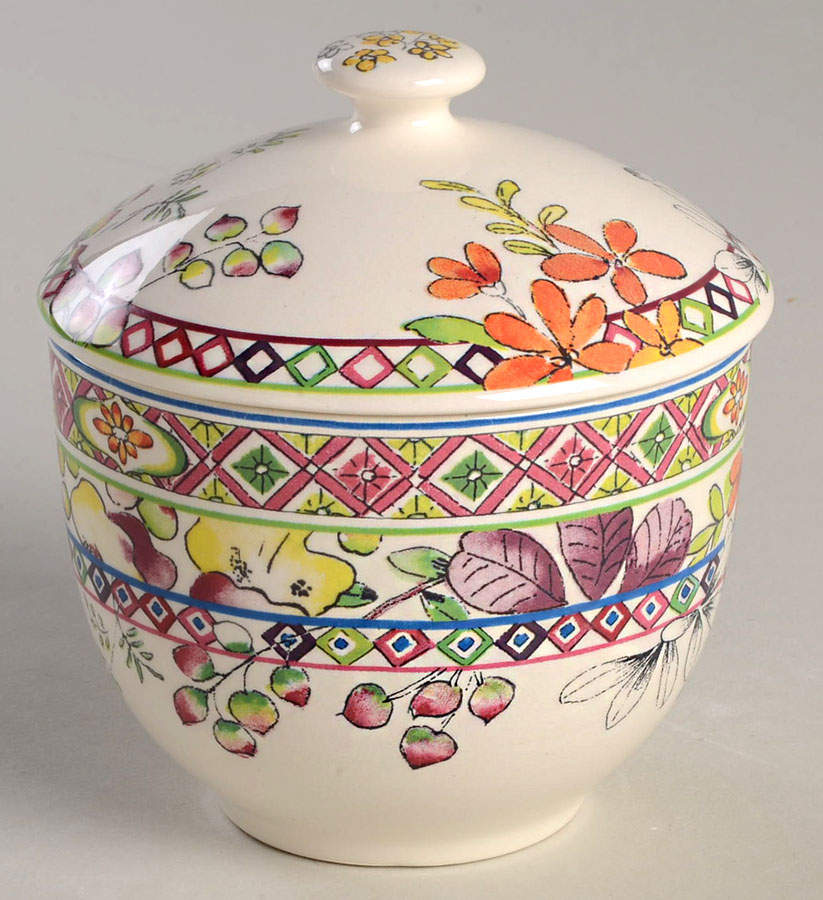 Bagatelle Sugar Bowl & Lid by Faiencerie De Gien-1