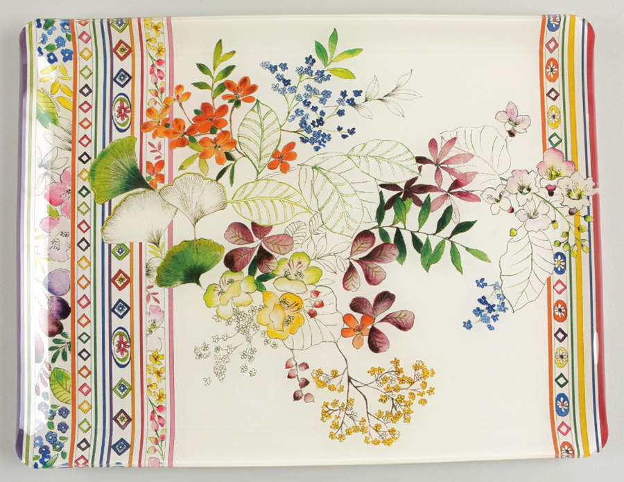 Bagatelle 14" Acrylic Rectangular Tray by Faiencerie De Gien-1