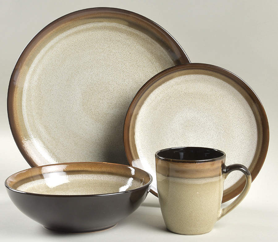 Couture Bands Brown 4 Piece Place Setting by Gibson Designs-1